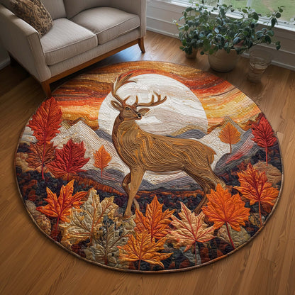 Autumn Stag Quilted Round Mat GFTOQM2054