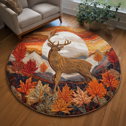 Autumn Stag Quilted Round Mat GFTOQM2054
