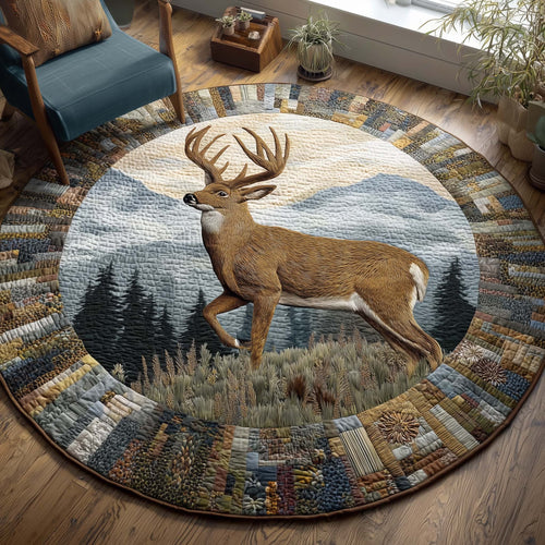 Highland Stag Quilted Round Mat GFTOQM2056