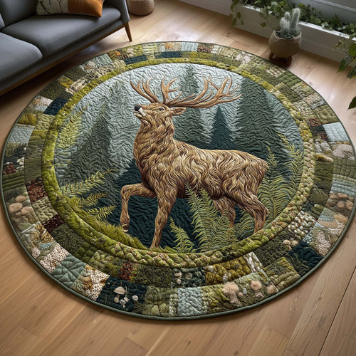 Forest Deer Quilted Round Mat GFTOQM2057