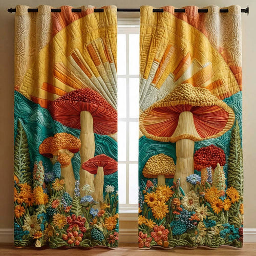 Blooming Shrooms Quilted Curtains GFTOQM2062