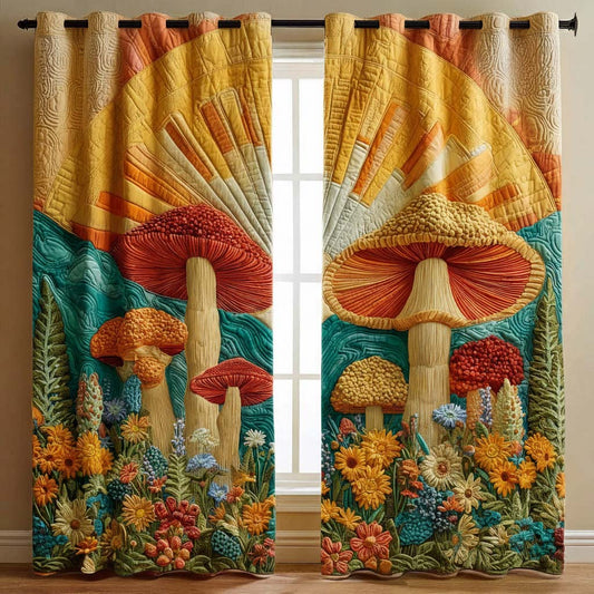 Blooming Shrooms Quilted Curtains GFTOQM2062