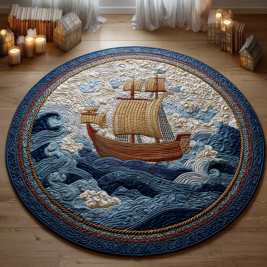 Sailing Crest Quilted Round Mat GFTOQM2088