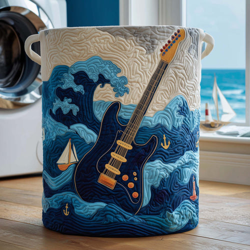 Ocean Guitar Quilted Laundry Basket GFTOQM2092
