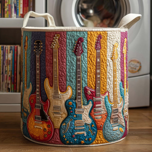 Vintage Strings Quilted Laundry Basket GFTOQM2097