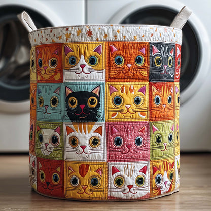 Pop Cats Quilted Laundry Basket GFTOQM2102