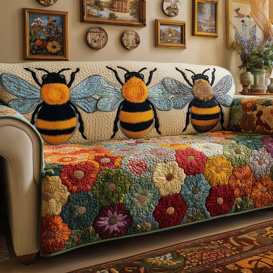 Bee Garden Quilted Sofa Cover GFTOQM2105