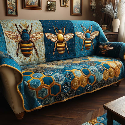 Blue Honey Quilted Sofa Cover GFTOQM2109