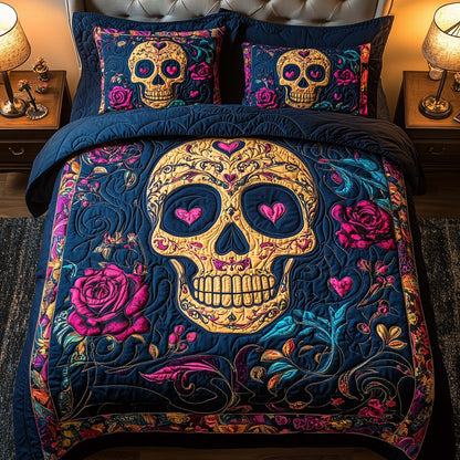 Sugar Heart 3-Piece Quilted Bedding Set GFTOQM2127