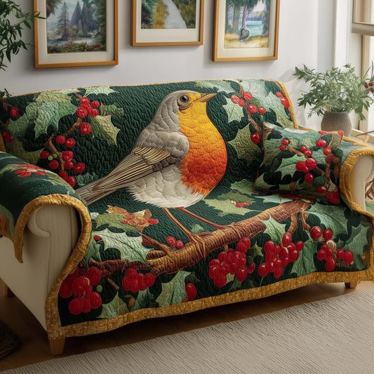 Holly Robin Quilted Sofa Cover GFTOQM2131