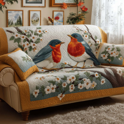 Spring Pair Quilted Sofa Cover GFTOQM2134