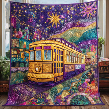 Golden Trolley Quilted Blanket GFTOQM2139