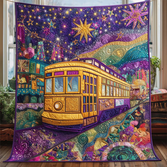 Golden Trolley Quilted Blanket GFTOQM2139