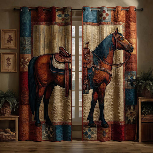 Prairie Horse Quilted Curtains GFTOQM2164