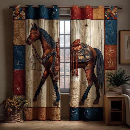 Prairie Horse Quilted Curtains GFTOQM2165