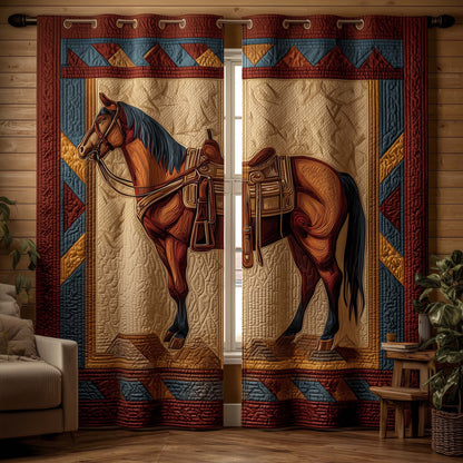 Prairie Horse Quilted Curtains GFTOQM2166