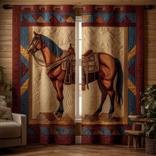 Prairie Horse Quilted Curtains GFTOQM2166