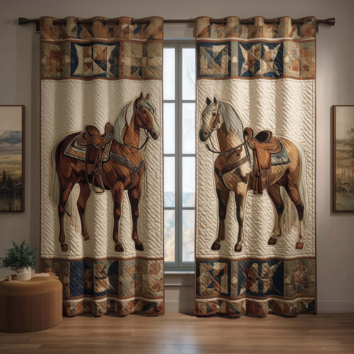 Prairie Horse Quilted Curtains GFTOQM2167