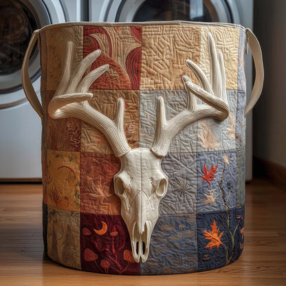 Patchwork Deer Quilted Laundry Basket GFTOQM2170