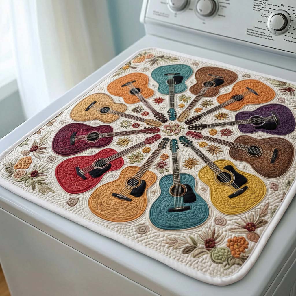 Guitar Circle Quilted Washer and Dryer Cover GFTOQM2177