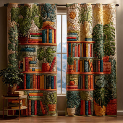 Green Shelves Quilted Curtains GFTOQM2196