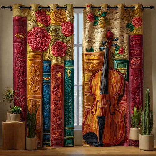 Violin Books Quilted Curtains GFTOQM2200