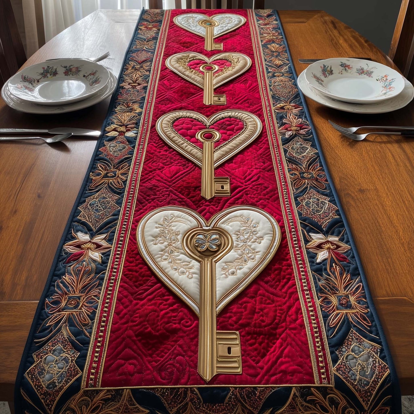 Golden Key Quilted Table Runner GFTOQM2216