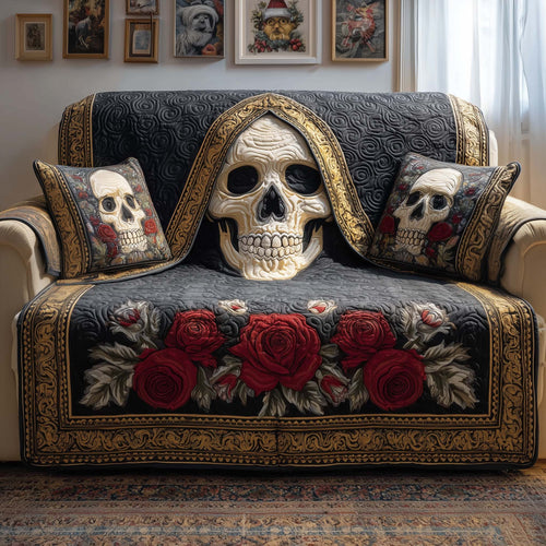 Hooded Skull Quilted Sofa Cover GFTOQM2219