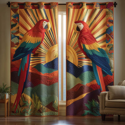 Sunburst Macaw Quilted Curtains GFTOQM2224