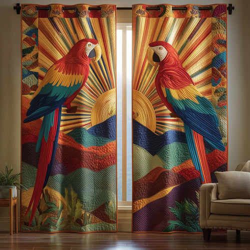 Sunburst Macaw Quilted Curtains GFTOQM2224