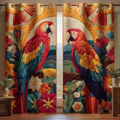 Garden Macaw Quilted Curtains GFTOQM2225