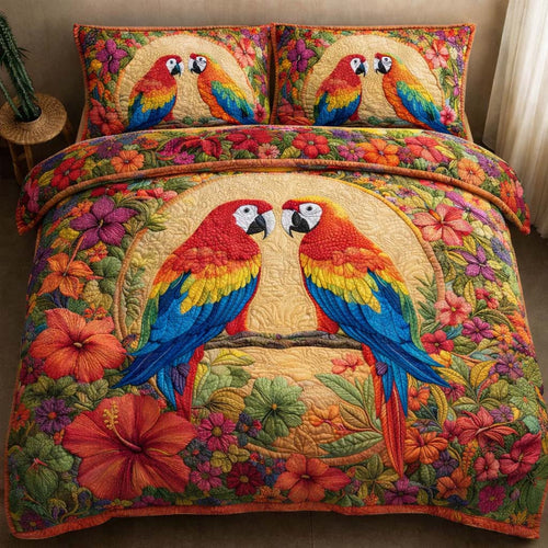 Scarlet Garden 3-Piece Quilted Bedding Set GFTOQM2265