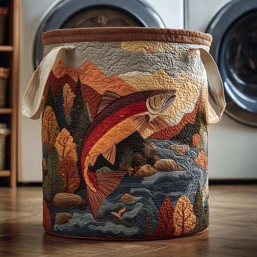 Autumn Salmon Quilted Laundry Basket GFTOQM2267