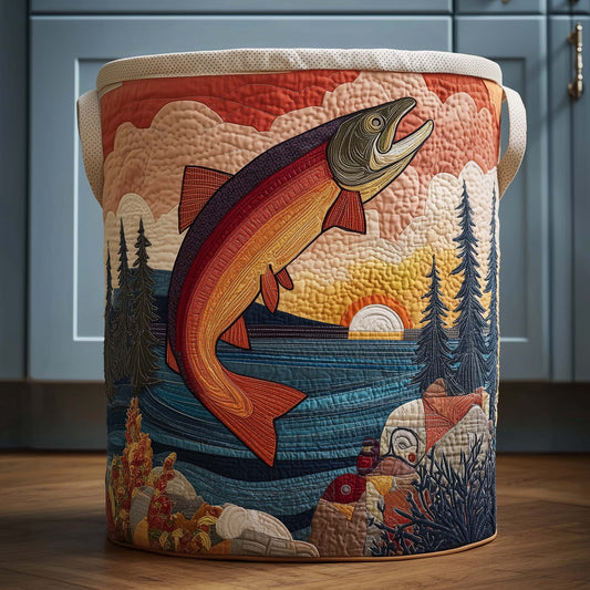 Lakeside Leap Quilted Laundry Basket GFTOQM2272