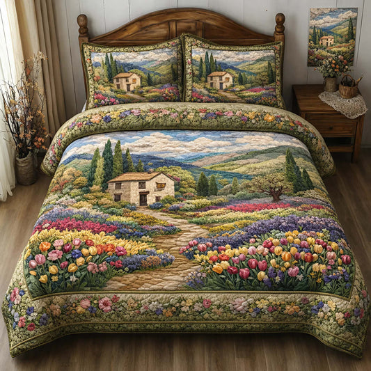 Cottage Bloom 3-Piece Quilted Bedding Set GFTOQM2299