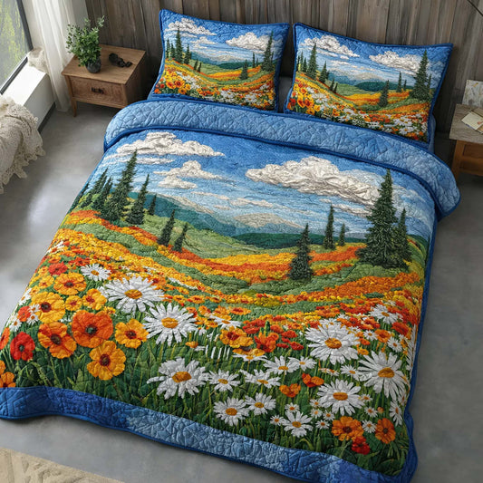 Wildflower Sky 3-Piece Quilted Bedding Set GFTOQM2300