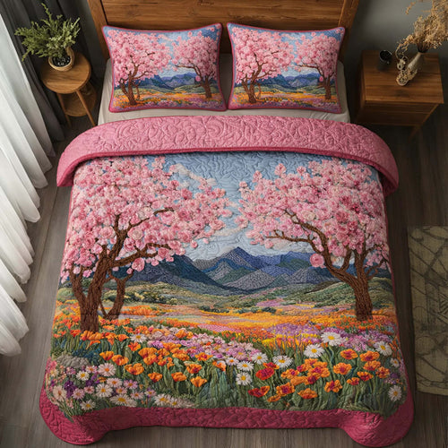 Blossom Valley 3-Piece Quilted Bedding Set GFTOQM2301