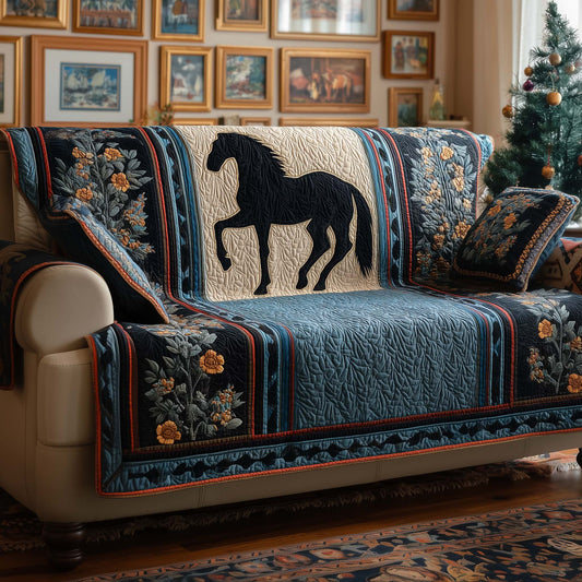 Classic Stallion Quilted Sofa Cover GFTOQM2307