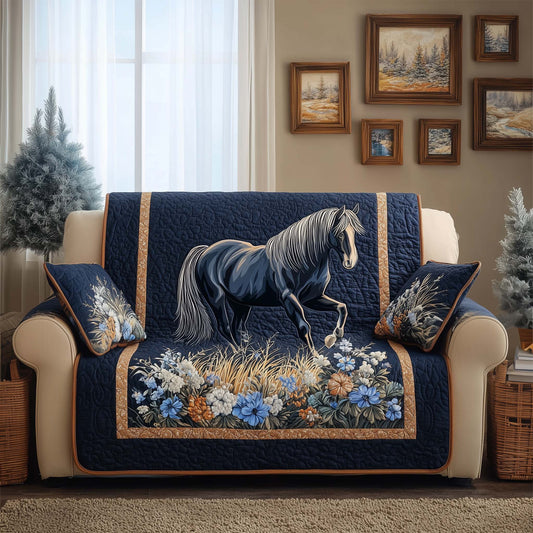 Frosted Horse Quilted Sofa Cover GFTOQM2308