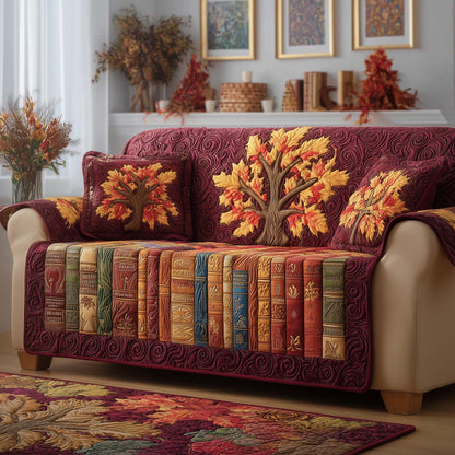 Autumn Library Quilted Sofa Cover GFTOQM2311