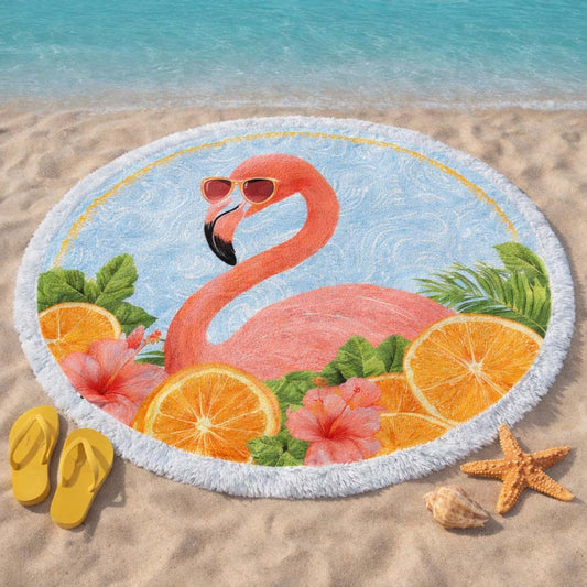 Flamingo Round Beach Towel GFTOQM2317