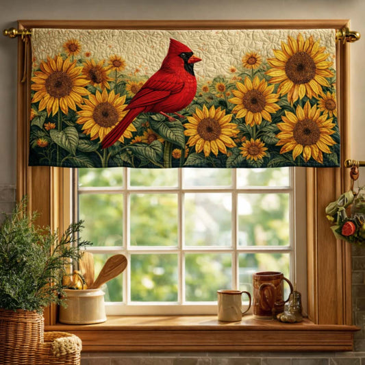 Cardinal Sunflower Quilted Valance GFTOQM2326