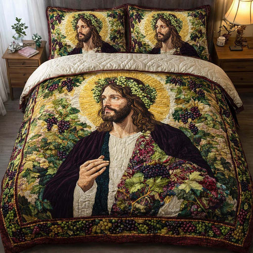 Vineyard Crown 3-Piece Quilted Bedding Set GFTOQM2353