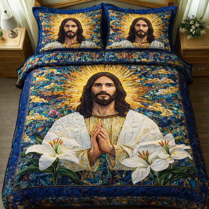 Lily Prayer 3-Piece Quilted Bedding Set GFTOQM2357