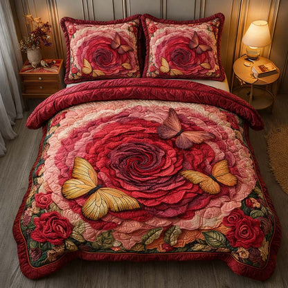 Velvet Bloom 3-Piece Quilted Bedding Set GFTOQM2359
