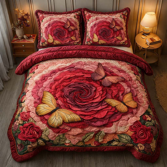 Velvet Bloom 3-Piece Quilted Bedding Set GFTOQM2359