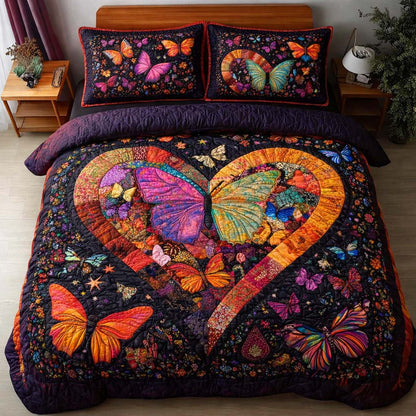 Cosmic Heart 3-Piece Quilted Bedding Set GFTOQM2361