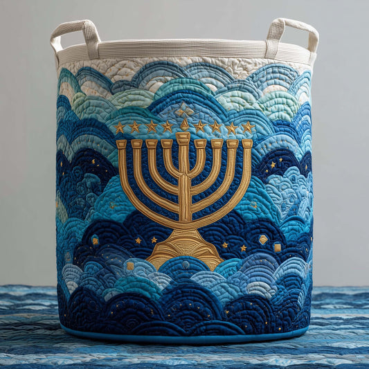 Ocean Menorah Quilted Laundry Basket GFTOQM2365
