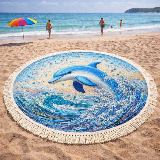 Sunny Wave Round Beach Towel GFTOQM2380