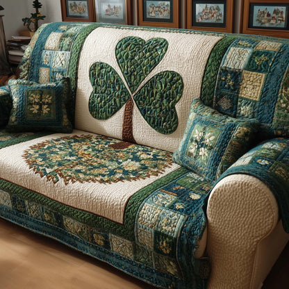 Emerald Patch Quilted Sofa Cover GFTOQM2408